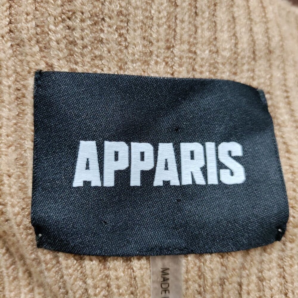 Apparis Women's Tan Oversized Cropped Ribbed Knit Button-Up Cardigan Size Medium - Picture 9 of 15